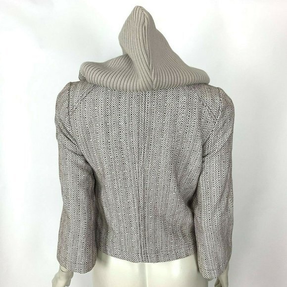 Tulle 3/4 Sleeve Crop Jacket Hood Lined Cotton NWT - Picture 2 of 8